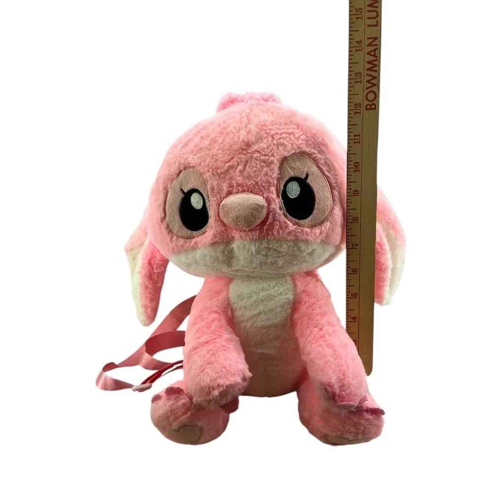 Disney Angel Plush Backpack Kids Small Pink Excellent Lilo & Stitch 12 Inch